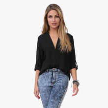 M-XXL Women Leisure Loose Long Sleeve Chiffon Tops Mujeres blusa de Gasa sueltas de ocio Shirt IMY66