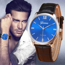 Men Business Watch Retro Geneva PU Leather Band Analog Alloy Quartz Wrist Watches For Men relogio masculino IMY66