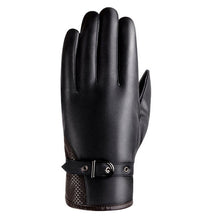 Men Thermal Sports PU Leather Gloves Belt Touch Screen Gloves Mittens Cashmere Gloves For Men IMY66
