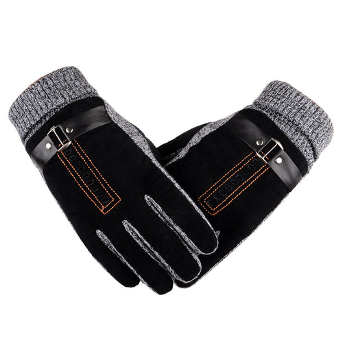 Men's Gloves Anti Slip Warm Motorcycle Ski Snow Snowboard Knitting Patchwork Gloves Mittens Cashmere Female IMY66