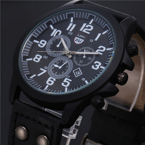 Mens Digital Watch Vintage Waterproof Date PU Leather Strap Army Military s Quartz Watches relogio masculino IMY66