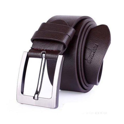 Mens Luxury Accessory Pu Leather Single Prong Belt Business Casual Metal Buckle Ceinture Homme IMY66