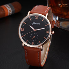 Mens Watch Retro PU Leather Band Analog Alloy Quartz Wrist Watches Casual Dress Watch relogios masculino IMY66