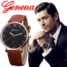 Mens Watch Retro PU Leather Band Analog Alloy Quartz Wrist Watches Casual Dress Watch relogios masculino IMY66