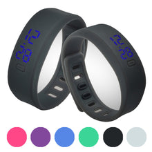 Mens Womens Rubber Bracelet Blue LED Watch Date s Running Digital Wrist Watch Relojes Feminino Relojes Masculine IMY66