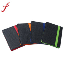 Mens transverse Faux Leather Magic Pas Cover Credit Card Money Holder Clip Wallet IMY66
