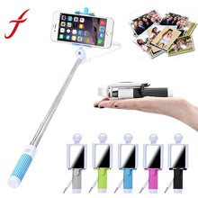 Mini 14CM Wired Handheld Extendable Holder Fold Mirror Self-portrait Selfie Stick Holder For Smartphone IMY66