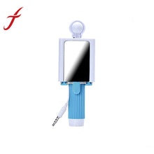 Mini 14CM Wired Handheld Extendable Holder Fold Mirror Self-portrait Selfie Stick Holder For Smartphone IMY66