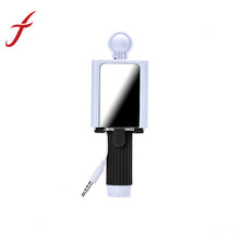 Mini 14CM Wired Handheld Extendable Holder Fold Mirror Self-portrait Selfie Stick Holder For Smartphone IMY66