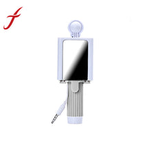 Mini 14CM Wired Handheld Extendable Holder Fold Mirror Self-portrait Selfie Stick Holder For Smartphone IMY66