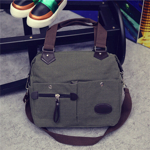 Neutral Vintage Style Women Men Canvas Satchel Shoulder Messenger Crossbody Casual Bag bolsa feminina IMY66