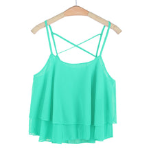 Style Women Sexy Backless Irregular Spaghetti Strap Chiffon Blouse Shirt Cami Top Vest Crop Tops blusas IMY66