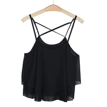 Style Women Sexy Backless Irregular Spaghetti Strap Chiffon Blouse Shirt Cami Top Vest Crop Tops blusas IMY66