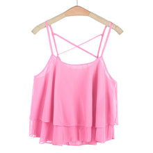 Style Women Sexy Backless Irregular Spaghetti Strap Chiffon Blouse Shirt Cami Top Vest Crop Tops blusas IMY66