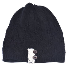 Hat For Women Leaves solid color Button Hollow Out knitted Hat Cap Female Skullies Bonnet femme IMY66