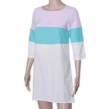 Women Casual Half Sleeve Dress Loose Hit Color Patchwork Sexy Dress Evening Party Mini Dress vestidos femininos IMY66