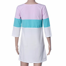 Women Casual Half Sleeve Dress Loose Hit Color Patchwork Sexy Dress Evening Party Mini Dress vestidos femininos IMY66