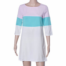 Women Casual Half Sleeve Dress Loose Hit Color Patchwork Sexy Dress Evening Party Mini Dress vestidos femininos IMY66