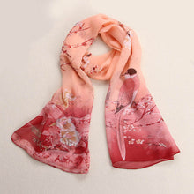 150cmX50cm Women Chiffon Silk Scarves Soft Neck Bird Pattern Scarf Shawl Scarves Stole Wraps muslim hijab IMY66