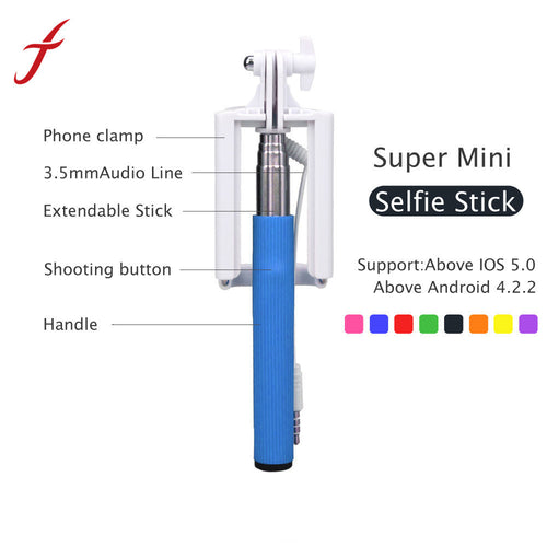 16-50cm Mini Extendable Handheld Fold Self-portrait Selfie Stick Holder Monopod For smartphone IMY66