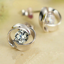 Beautiful Silvering Crystal Shiny Ear Stud Earrings Women IMY66