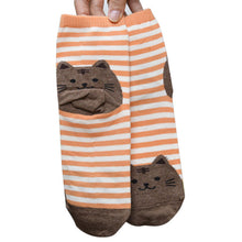 3D Animals Striped Cartoon Socks Women Cat Footprints Cotton Socks Floor IMY66