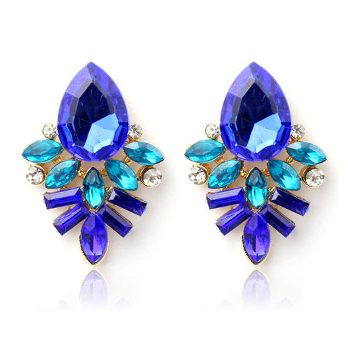Women Lady Rhinestone Crystal Drop Alloy Ear Studs Earrings IMY66