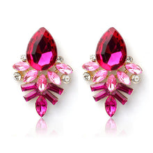 Women Lady Rhinestone Crystal Drop Alloy Ear Studs Earrings IMY66