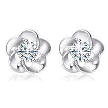 Rose Flower Shaped Austrian Crystal Stud Earrings for Women Ladies IMY66
