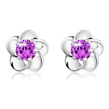 Rose Flower Shaped Austrian Crystal Stud Earrings for Women Ladies IMY66