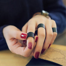 Womens Punk Cool Black Metal 3Pcs Simple Knuckle Rings Set IMY66