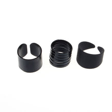 Womens Punk Cool Black Metal 3Pcs Simple Knuckle Rings Set IMY66