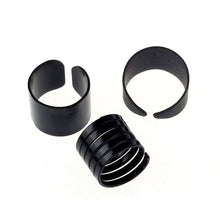 Womens Punk Cool Black Metal 3Pcs Simple Knuckle Rings Set IMY66