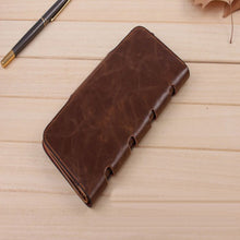 Vintage Men Faux Leather Long Wallet Pockets ID Card Clutch Bifold Purse Brown carteira masculina IMY66