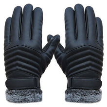 Anti Slip Men Thermal s Faux Leather Touch Screen Gloves Mittens Cashmere Bow IMY66