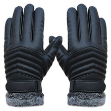 Anti Slip Men Thermal s Faux Leather Touch Screen Gloves Mittens Cashmere Bow IMY66