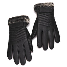 Anti Slip Men Thermal s Faux Leather Touch Screen Gloves Mittens Cashmere Bow IMY66