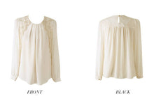 Women Lady Vintage Chiffon Long Sleeve Sheer Tops Lace Shirt Blouse Low Price IMY66