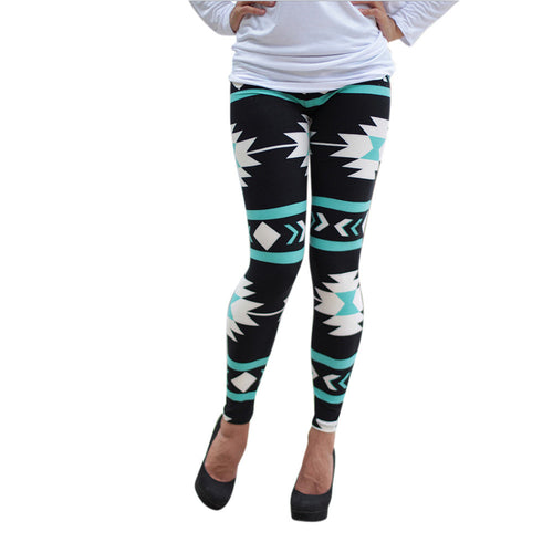 Style Women Lady Skinny Geometric Print Leggings Stretchy Pencil Skinny Pants Plus Size XL IMY66