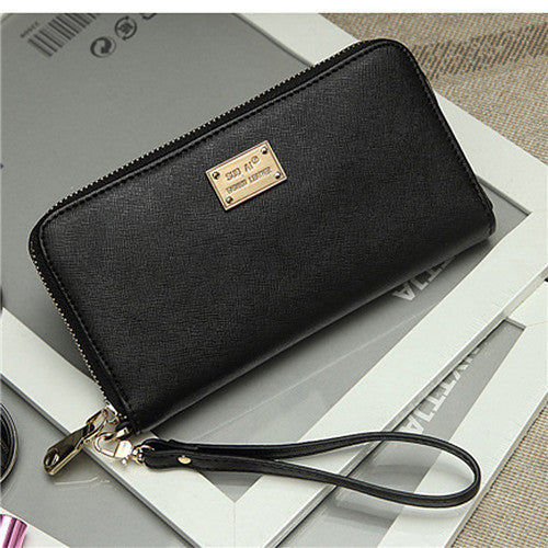 Clutch Wallet Ladies Women PU Leather Purse Long Small Bag For Womens Solid Color Card Holder IMY66