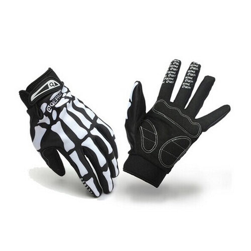 Men Full Finger Gloves Sport Cycling Bike Motorcyle Skull Skeleton Goth Bone Full Finger Gloves guantes gym IMY66
