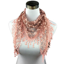 Lady Lace Scarf Tassel Sheer Metallic Women Triangle Bandage Floral scarves Shawl IMY66
