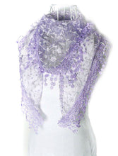Lady Lace Scarf Tassel Sheer Metallic Women Triangle Bandage Floral scarves Shawl IMY66