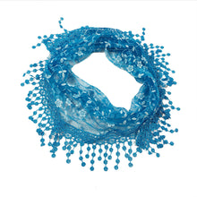 Lady Lace Scarf Tassel Sheer Metallic Women Triangle Bandage Floral scarves Shawl IMY66