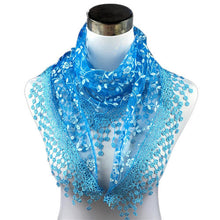 Lady Lace Scarf Tassel Sheer Metallic Women Triangle Bandage Floral scarves Shawl IMY66