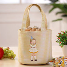 Cute Gril Stripe Portable Thermal Insulated Box Tote Cooler Bento Pouch Lunch Storage Case Picnic Bag IMY66