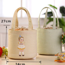 Cute Gril Stripe Portable Thermal Insulated Box Tote Cooler Bento Pouch Lunch Storage Case Picnic Bag IMY66