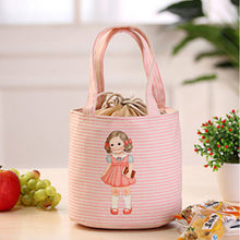 Cute Gril Stripe Portable Thermal Insulated Box Tote Cooler Bento Pouch Lunch Storage Case Picnic Bag IMY66