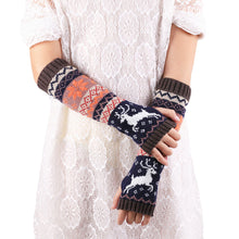 Deer Snowflake Mitten Warm Unisex Women Arm Warmer Fingerless Knitted Long Gloves Mittens Retail IMY66