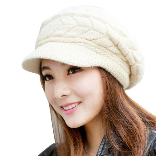 Women Hat Skullies Beanies Knitted Hats Rabbit Fur Cap Women's Hats IMY66